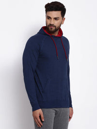 Sporto Men's Hoodie Sweatshirt - Blue & Black Inject