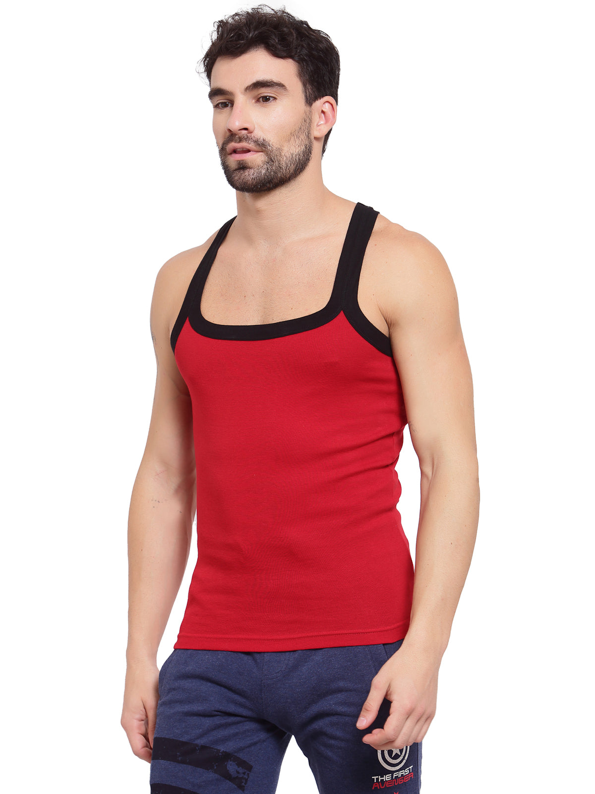 Sporto Men's Cotton Gym Vest - Red