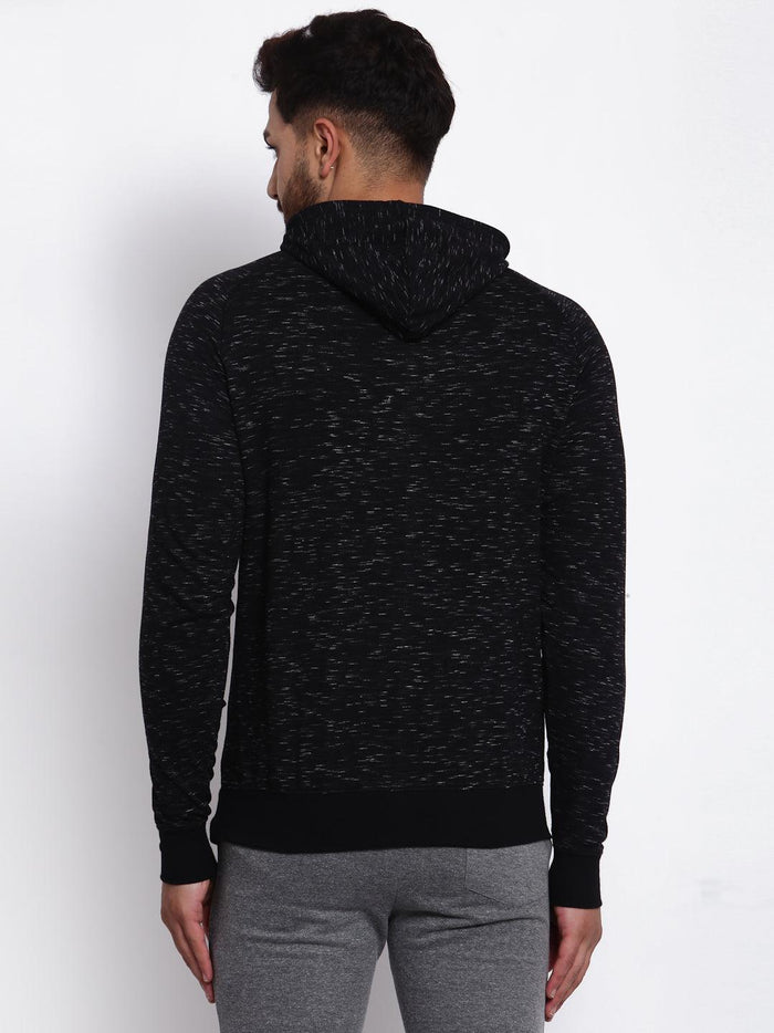 Sporto Men's Hoodie Sweatshirt - Black & White Inject