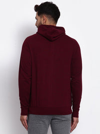 Sporto Men's Hoodie Sweatshirt - Burgundy & Black Inject