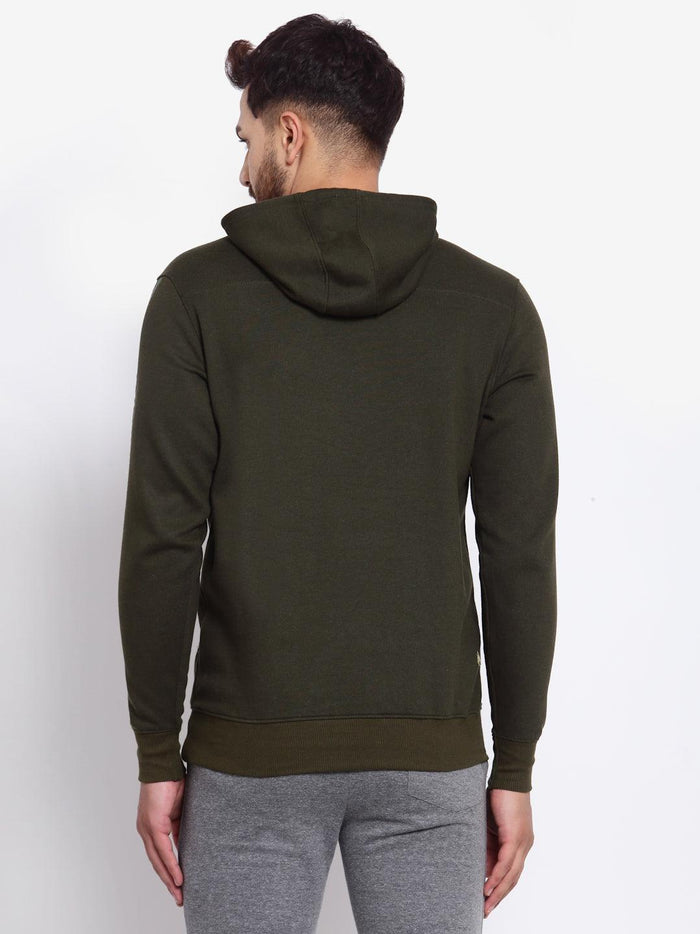 Sporto Men's Hoodie Sweatshirt - Olive Jaspe