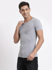 Sporto Men's Solid Cotton Under Shirt - Pack of 2 (Grey Melange)