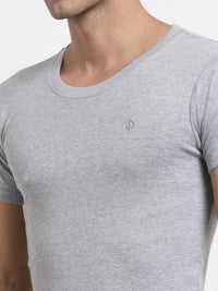 Sporto Men's Solid Cotton Under Shirt - Pack of 2 (Grey Melange)