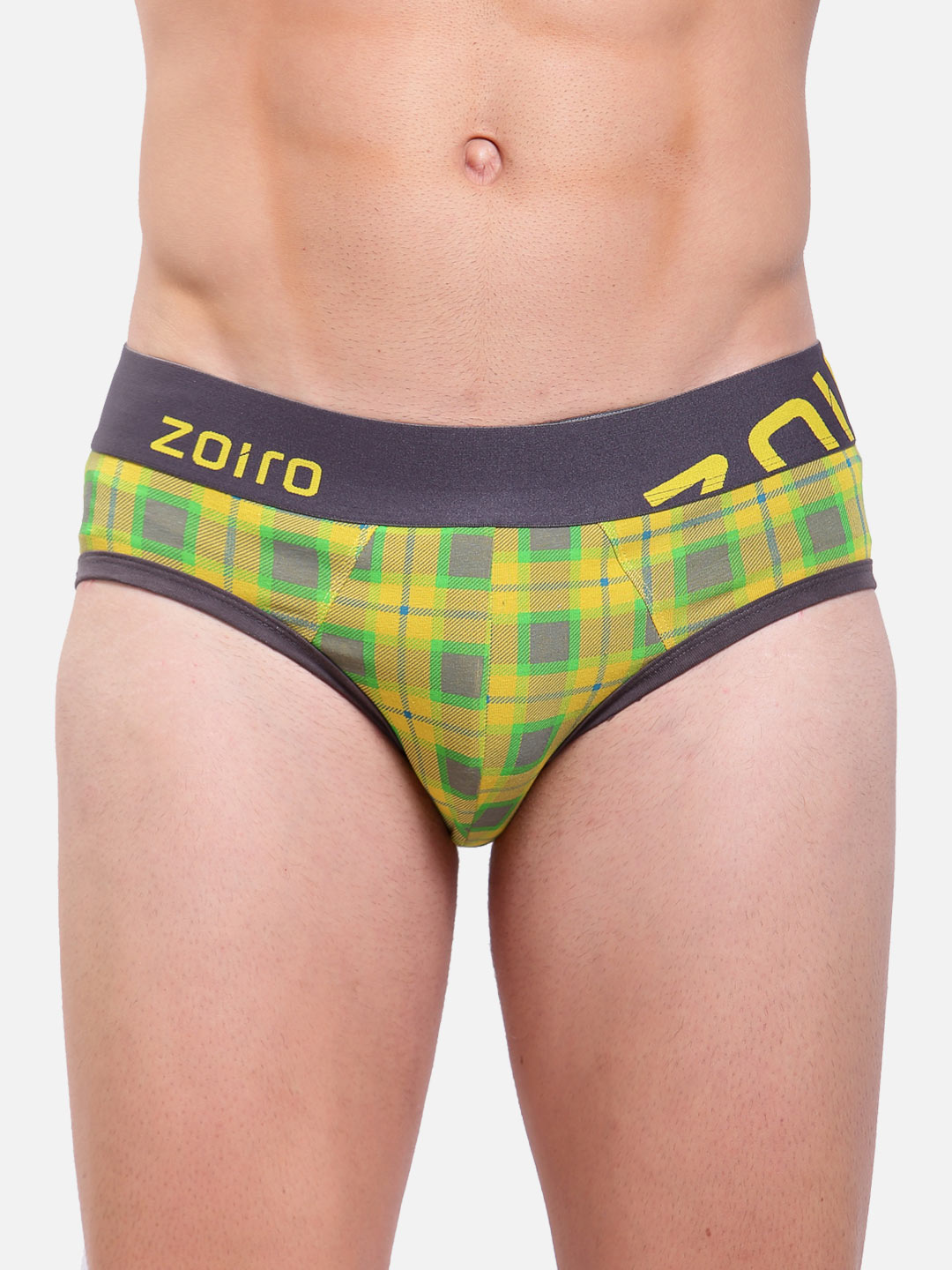 Zoiro Men's Cotton Trends Printed Brief - Sulphur