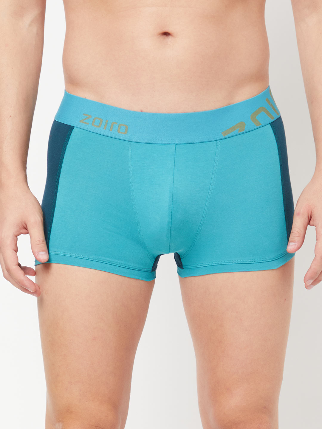 Zoiro Men's Cotton Trends Trunk - Pagoda Blue/Atlantic Deep