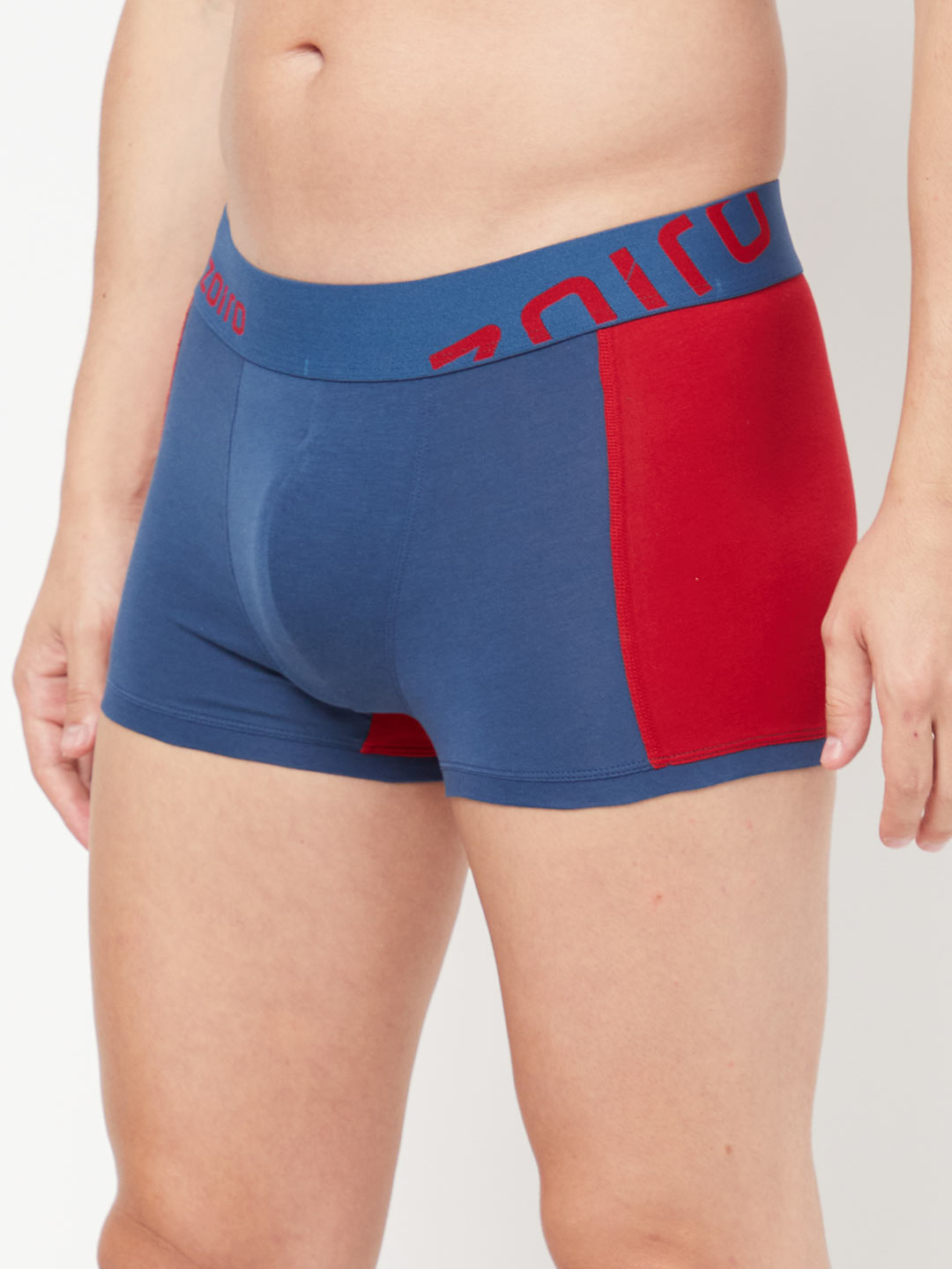 Zoiro Men's Cotton Trends Trunk - Legion Blue/Ribbon Red