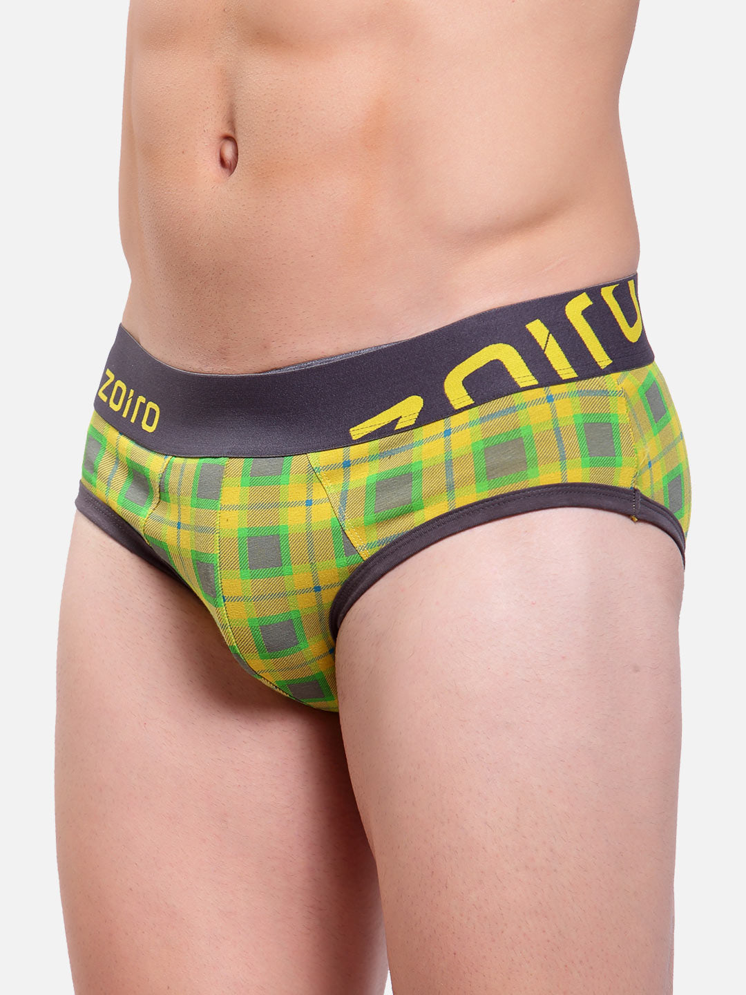 Zoiro Men's Cotton Trends Printed Brief - Sulphur