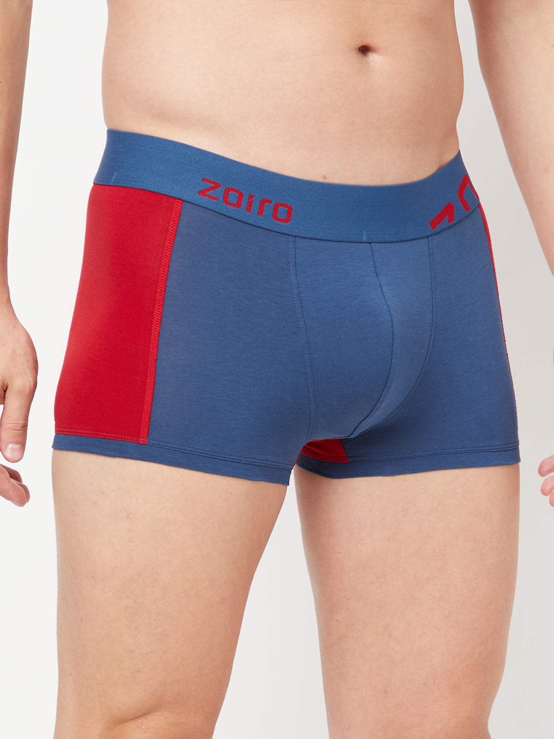 Zoiro Men's Cotton Trends Trunk - Legion Blue/Ribbon Red