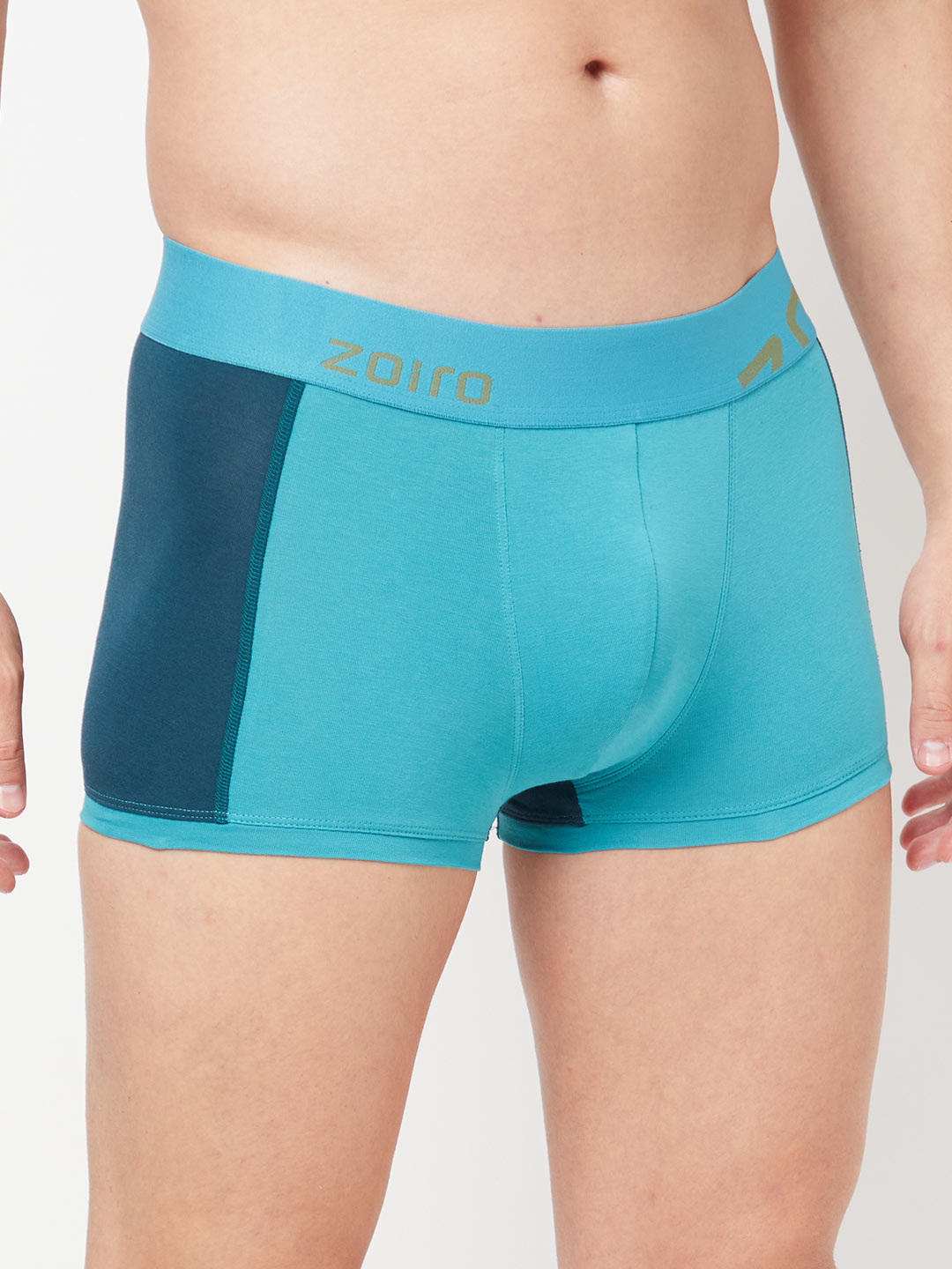 Zoiro Men's Cotton Trends Trunk - Pagoda Blue/Atlantic Deep