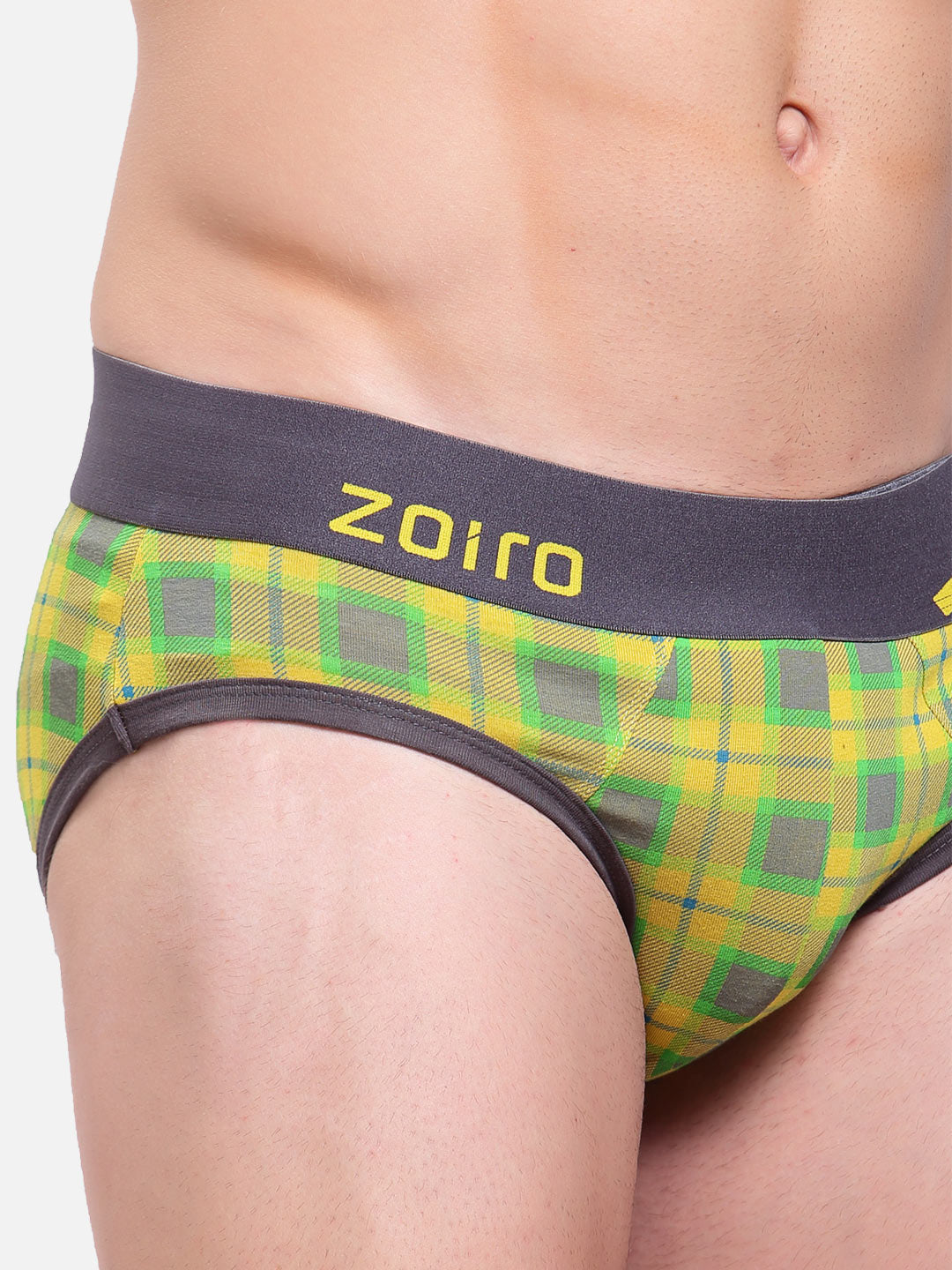 Zoiro Men's Cotton Trends Printed Brief - Sulphur