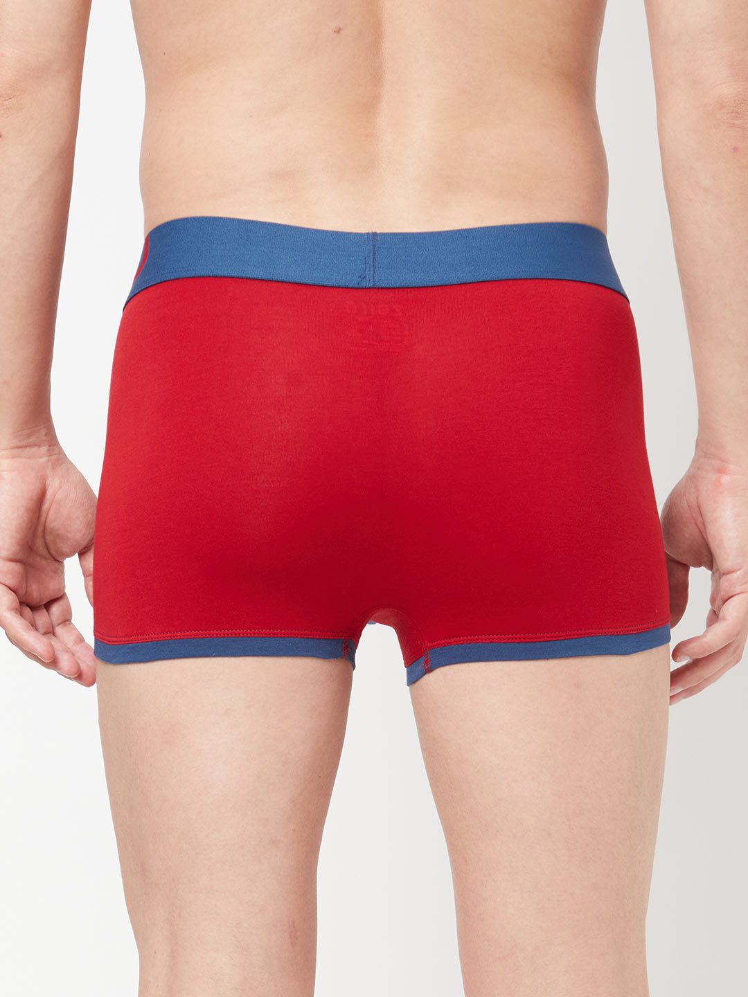 Zoiro Men's Cotton Trends Trunk - Legion Blue/Ribbon Red