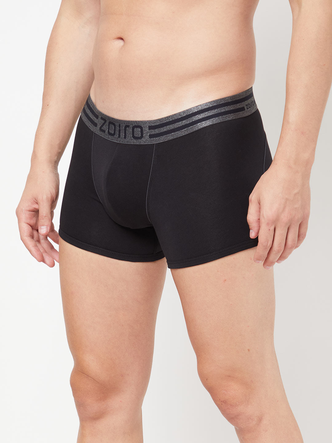 Zoiro Men's Sports Trunk (Pack 2) - Charcoal + Black