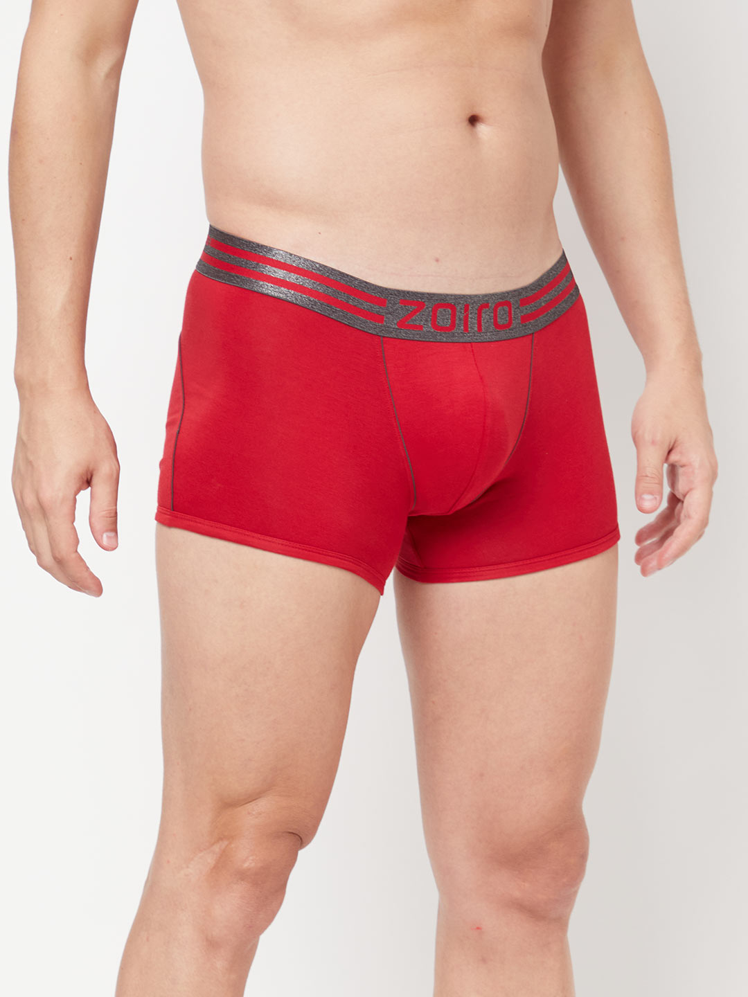 Zoiro Men's Sports Trunk (Pack 2) - Chinese Red + Sky Diver