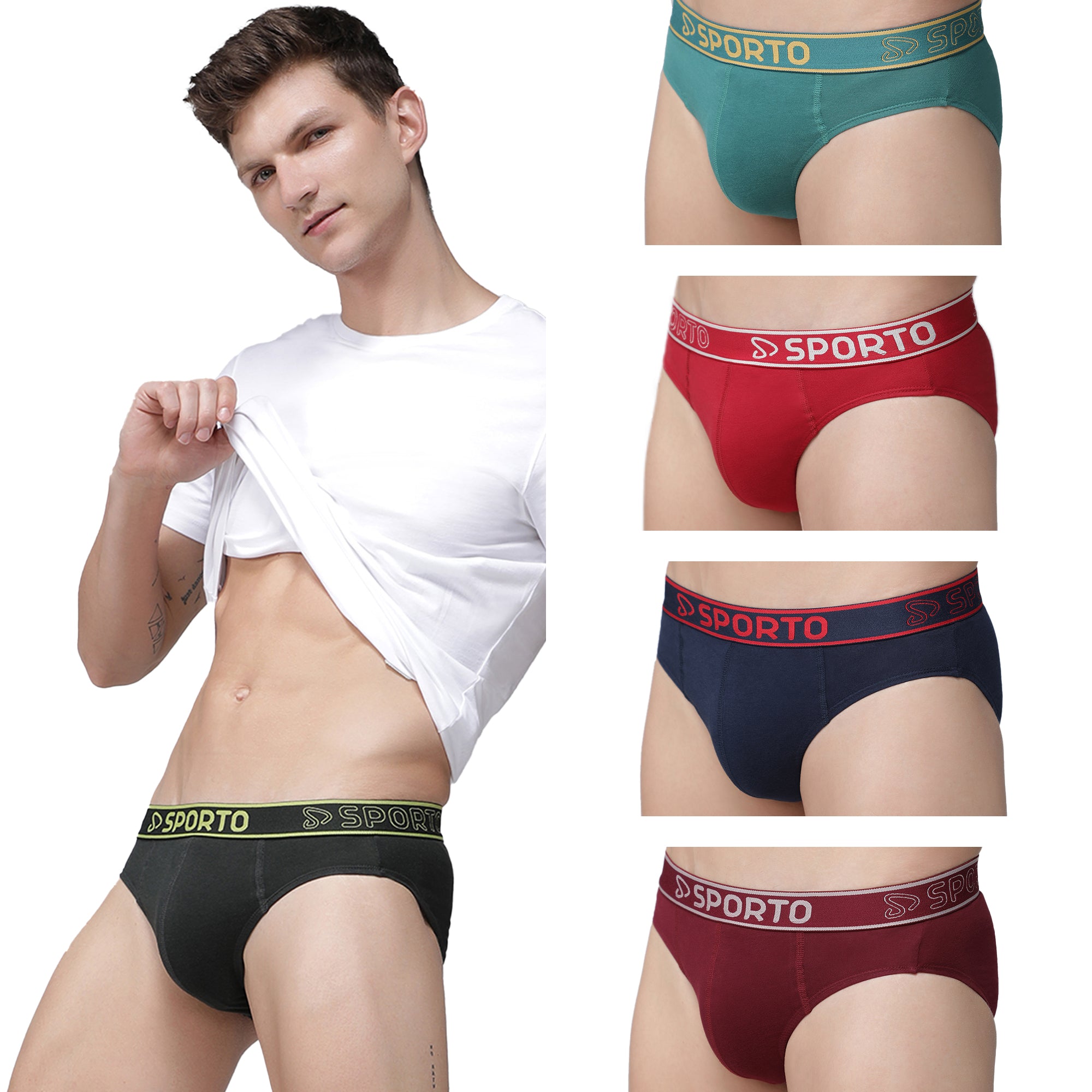 Sporto Men's Cotton Brief (Pack Of 5)