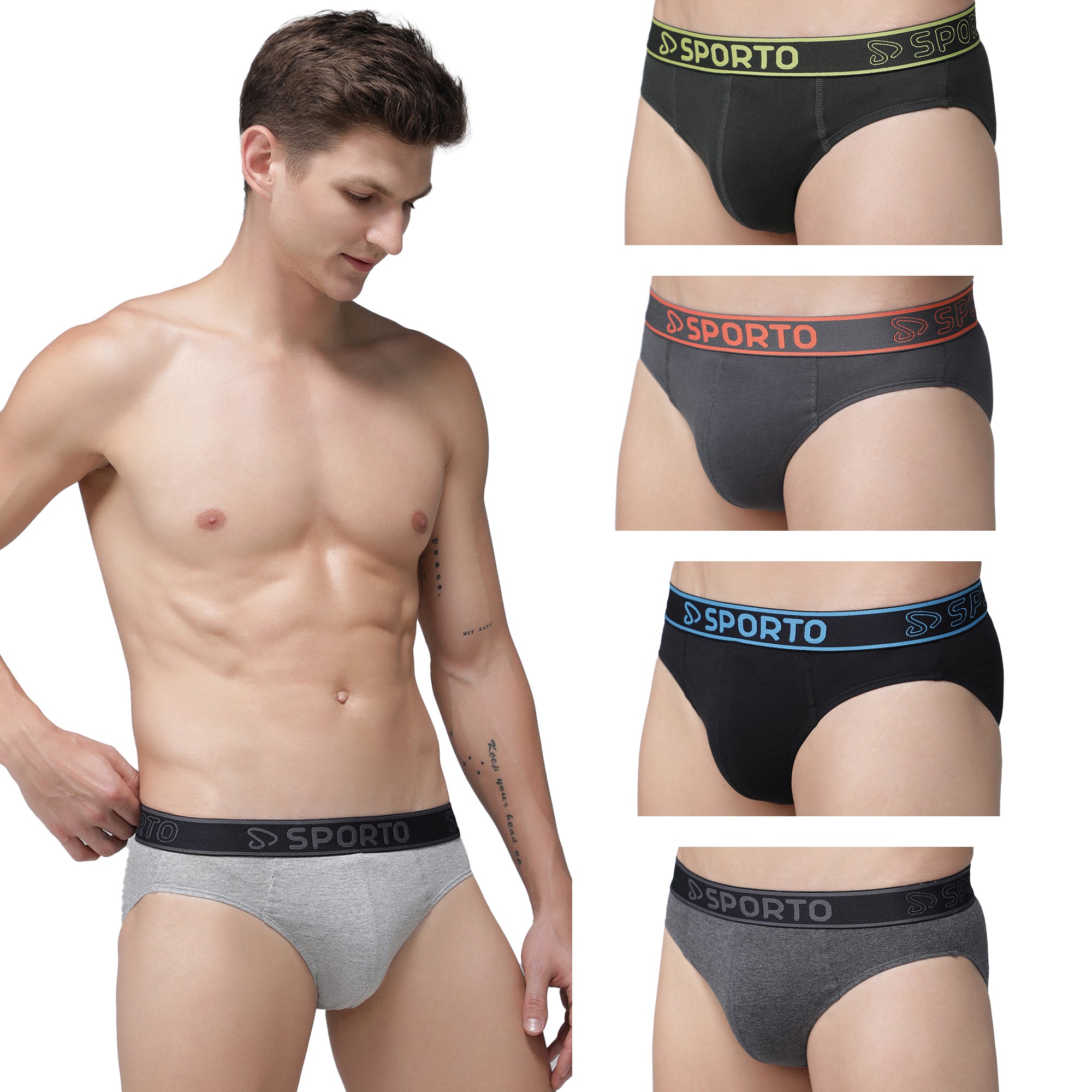 Sporto Men's Cotton Brief (Pack Of 5)