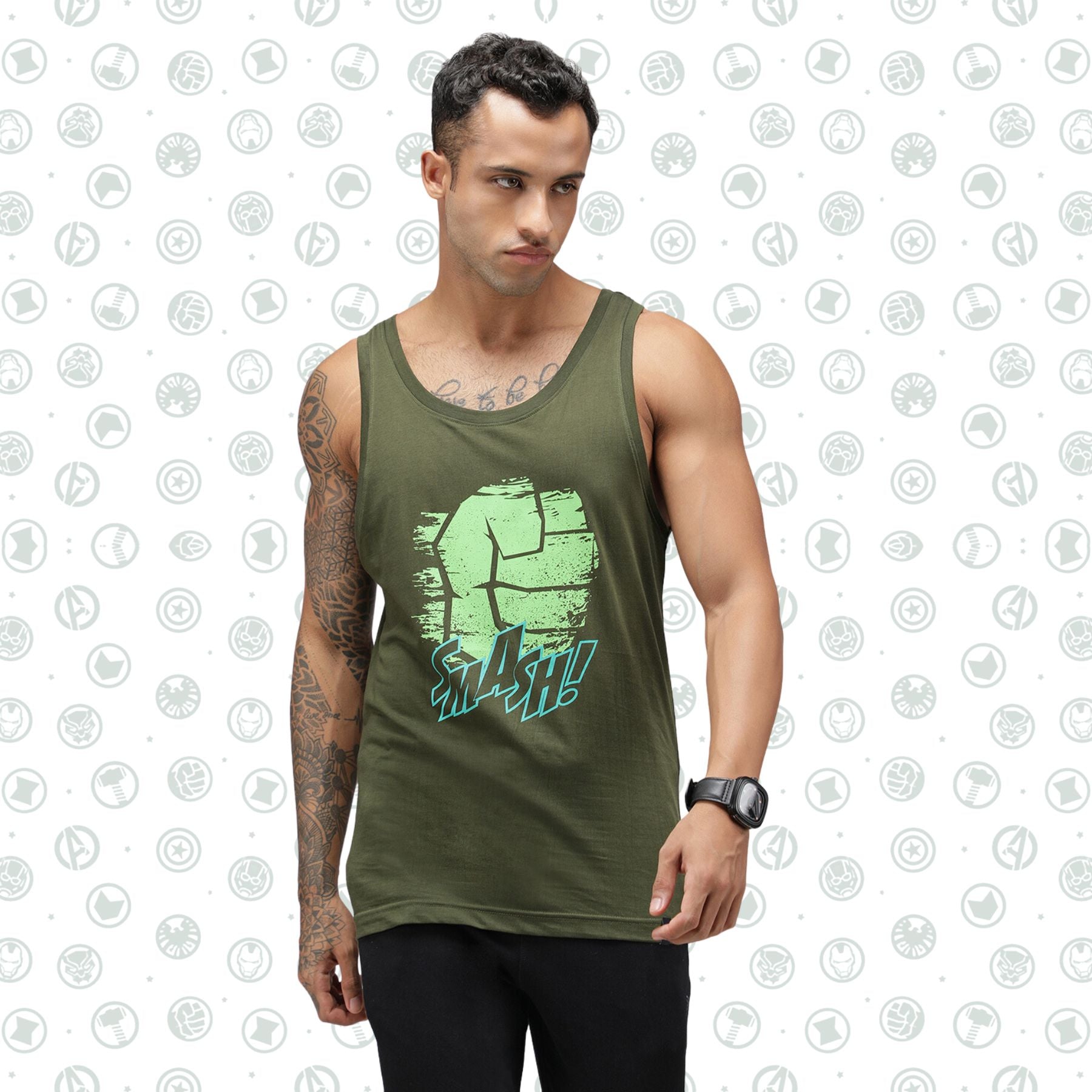 Zoiro Men's Marvel Singlet Vest - Hulk