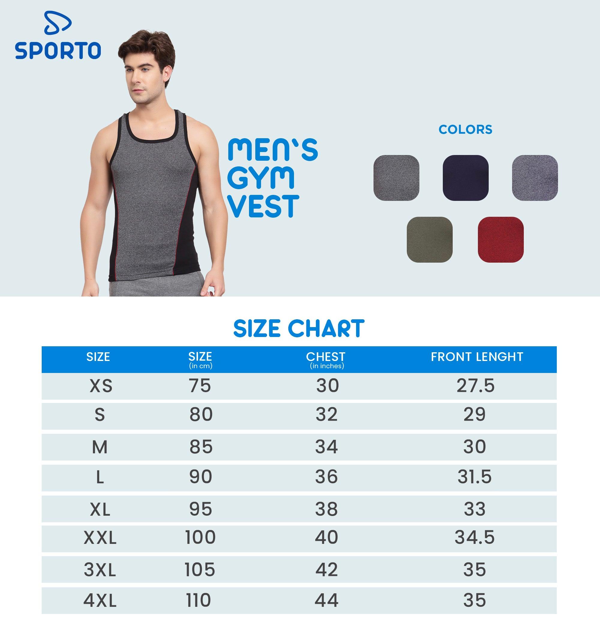 Men's Gym Vests with Contrast Side Panels - Pack 0f 2 (Red & Navy)