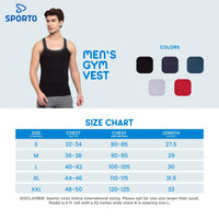 Sporto Men's 100% Cotton Gym Vest with Contrast Piping (Pack of 2)