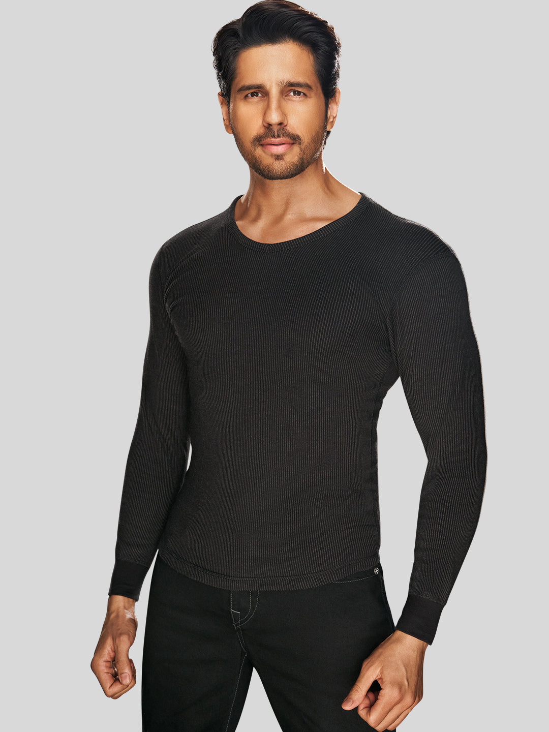 Macho Sporto Men's Thermal Vest Round Neck Ultima - Black