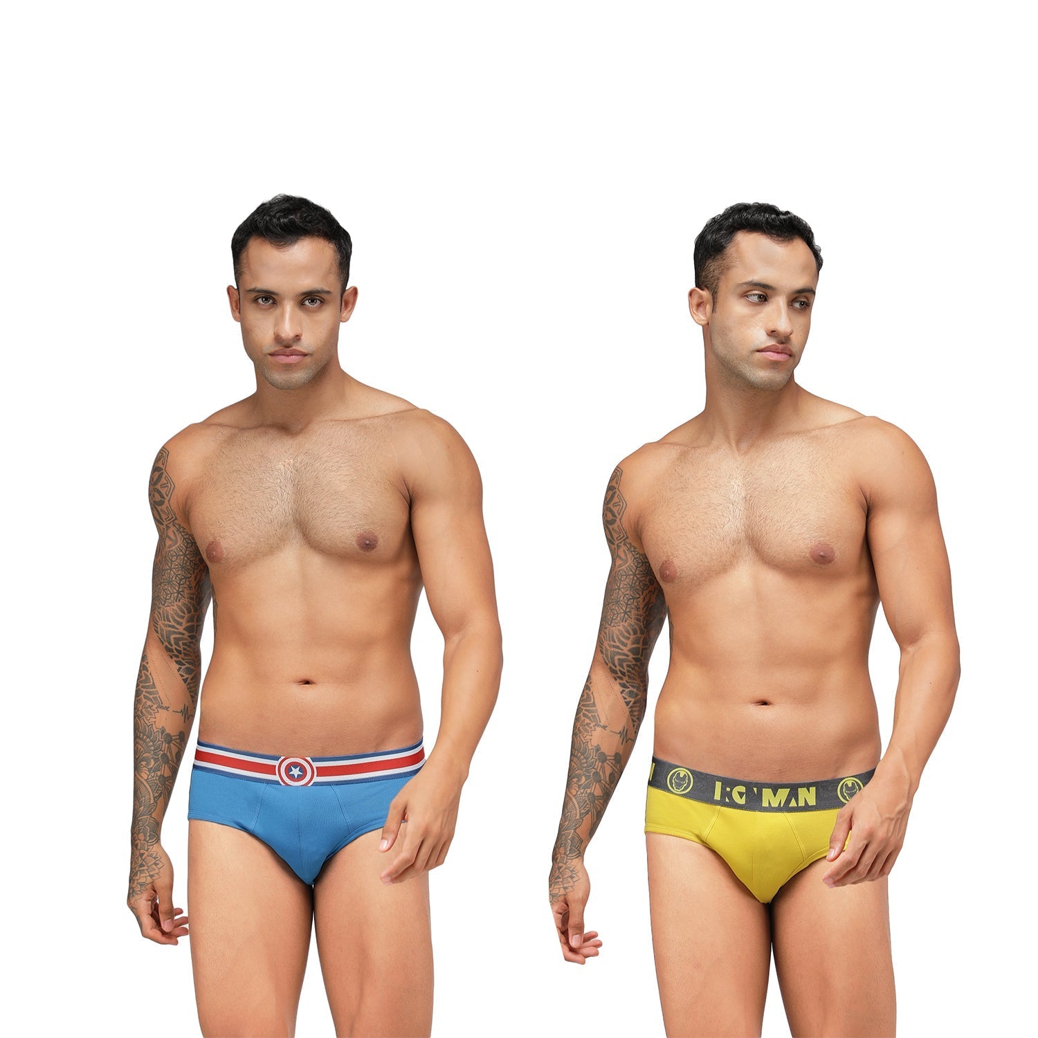 Men's Marvel Brief Pack of 2 - Sky Diver/Navy+Sulphur/Castlerock