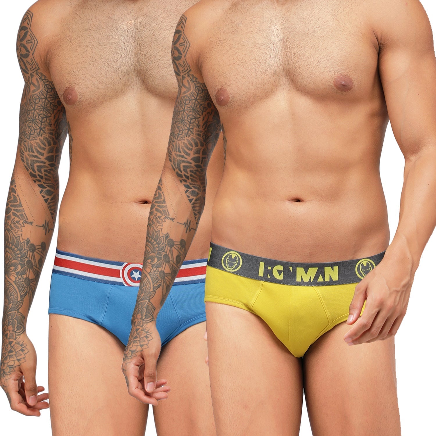 Men's Marvel Brief Pack of 2 - Sky Diver/Navy+Sulphur/Castlerock