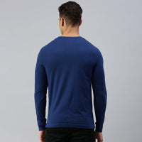 Sporto Men Round Neck Full Sleeve T-Shirt | Regular Fit | Denim Navy