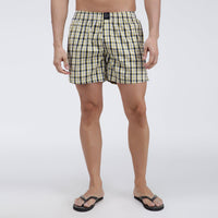 Sporto Men's Checkered Boxer Shorts (Pack Of 2) - Blue & Yellow