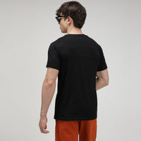 Sporto Men's Fluid Cotton Round Neck T-shirt - Black