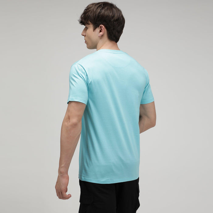 Sporto Men's Fluid Cotton Round Neck T-shirt - Sky Blue