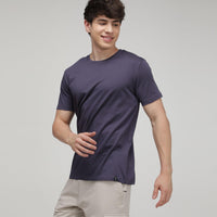 Sporto Men's Fluid Cotton Round Neck T-shirt - Grey