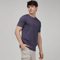 Sporto Men's Fluid Cotton Round Neck T-shirt - Grey