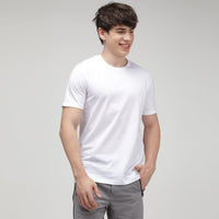 Men's Solid Round Neck Half Sleeve T-Shirt - White