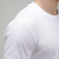 Men's Solid Round Neck Half Sleeve T-Shirt - White