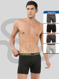 Sporto Men's Ribbed Long Trunk (Pack of 5)