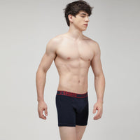 Sporto Men's Ribbed Long Trunks Pack of 3 - Navy, Charcoal & Maroon