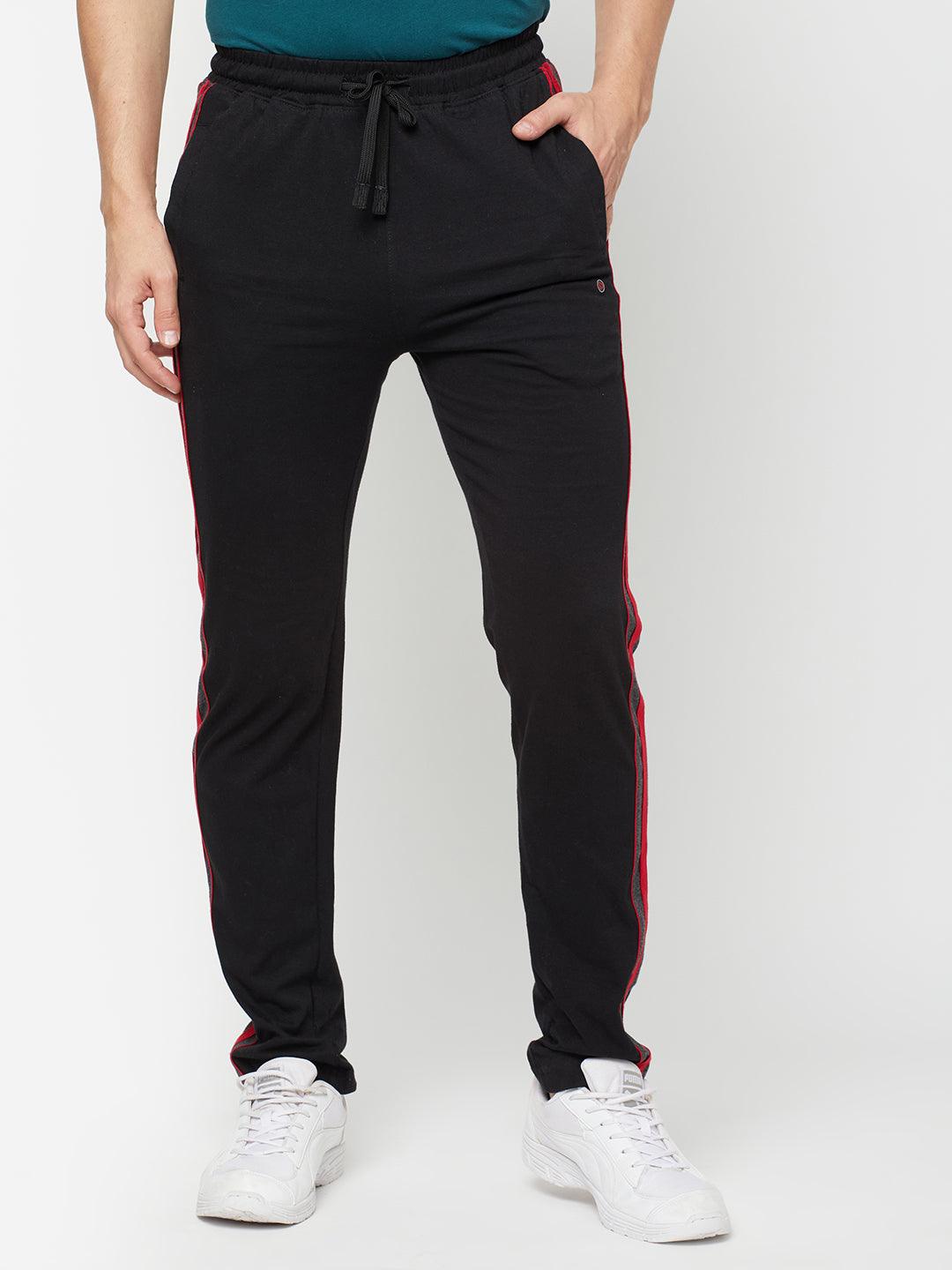 Sporto Men's Black jersey knit Track pants