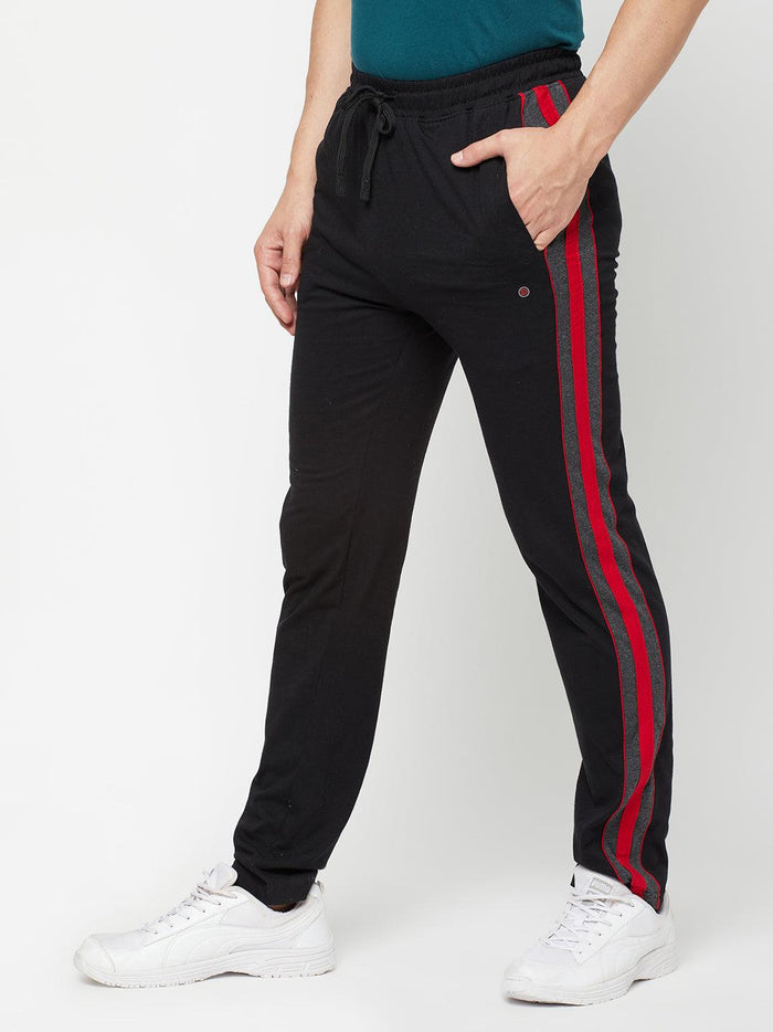 Sporto Men's Black jersey knit Track pants