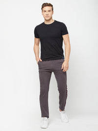 Sporto Men's Charcoal Cotton Blend Solid Regular Track Pant