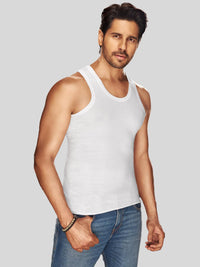 Sporto Men's Cotton White Vest - Single Jersey (Pack Of 3)