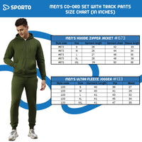 Sporto Men Ultra Fleece Hoodie Jacket and Jogger Coord Set - Olive