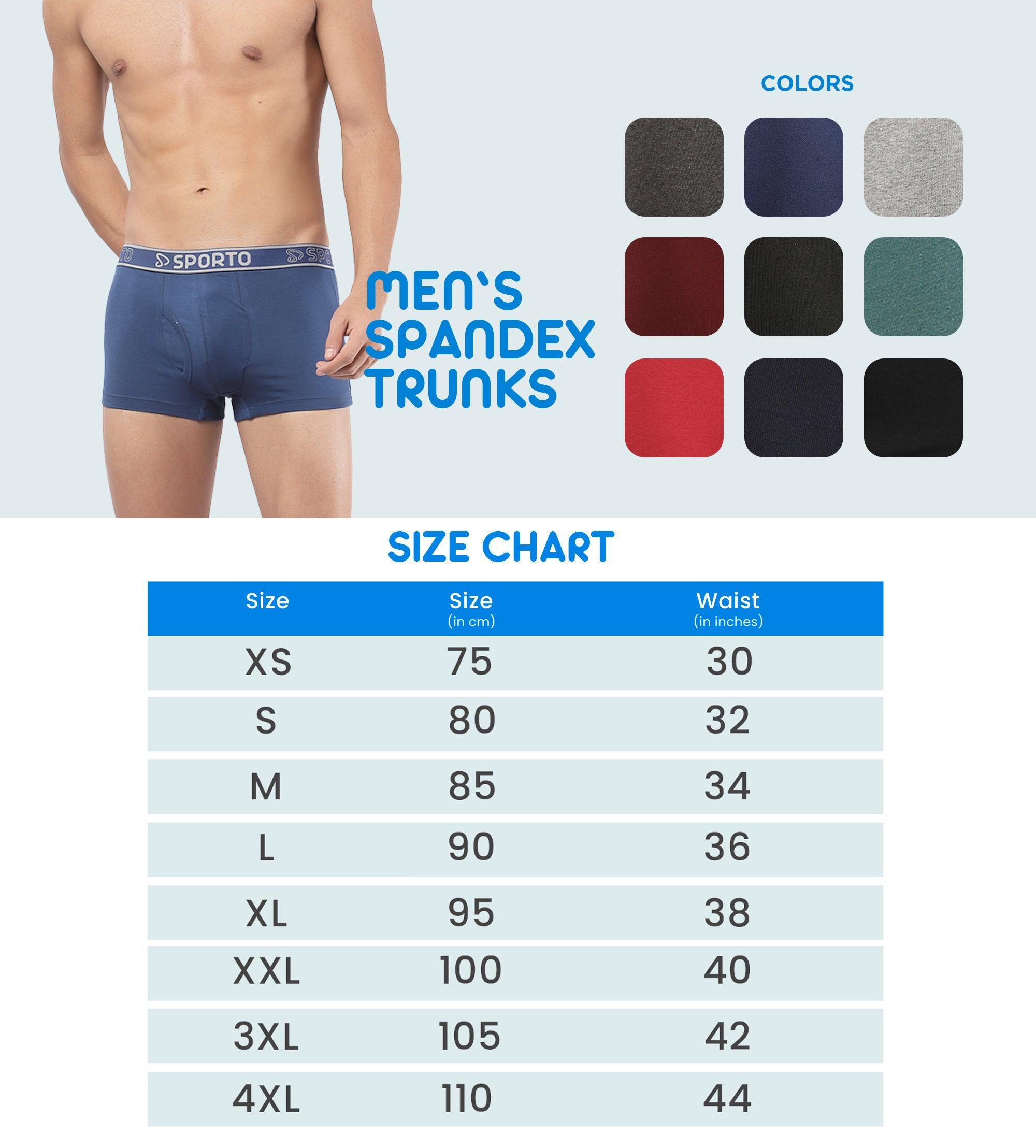 Sporto Men' Cotton Mini Trunks - Pack Of 3 ( Blue, Black & Maroon )