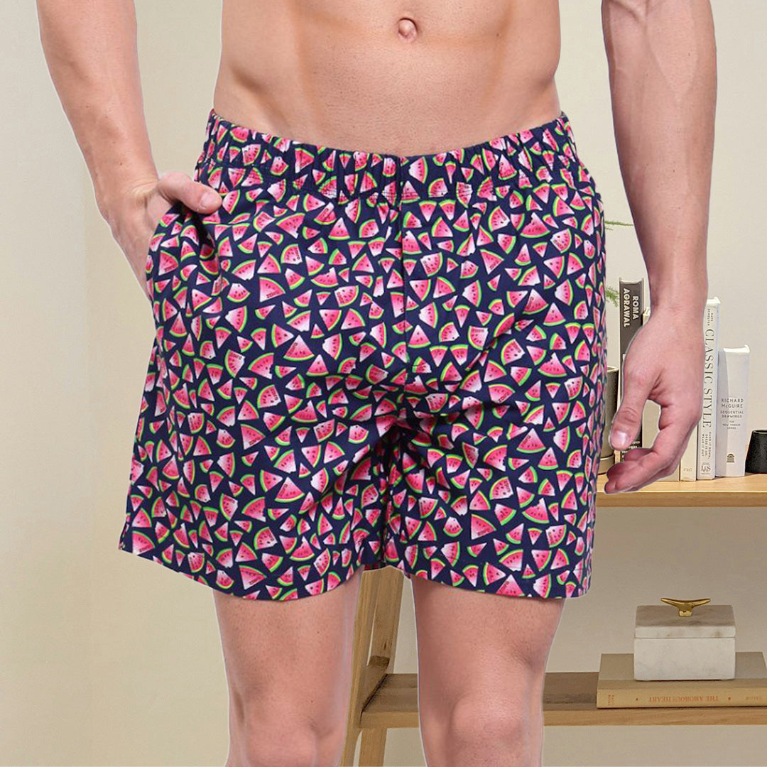 Men's Printed Boxer - Medieval Blue