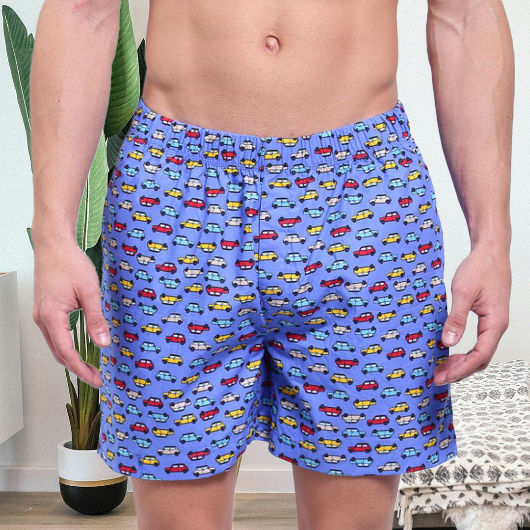 Men's Printed Boxer - Palace Blue