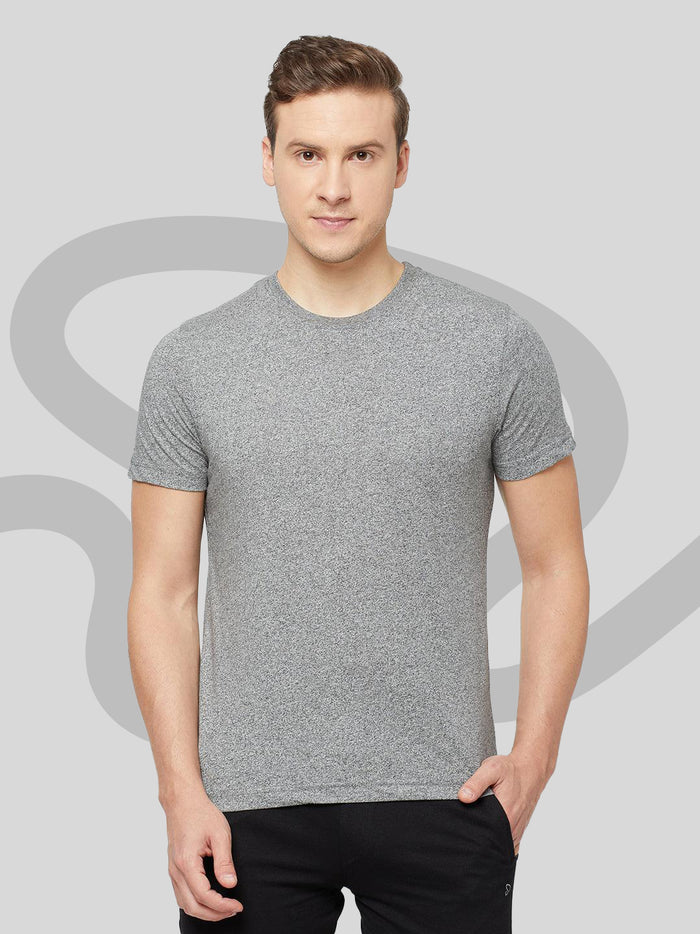 Sporto Men's Athletic Jersey Quick Dry T-Shirt - Grey Mélange