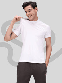 Sporto Men's Solid Fluid Cotton Tee - White