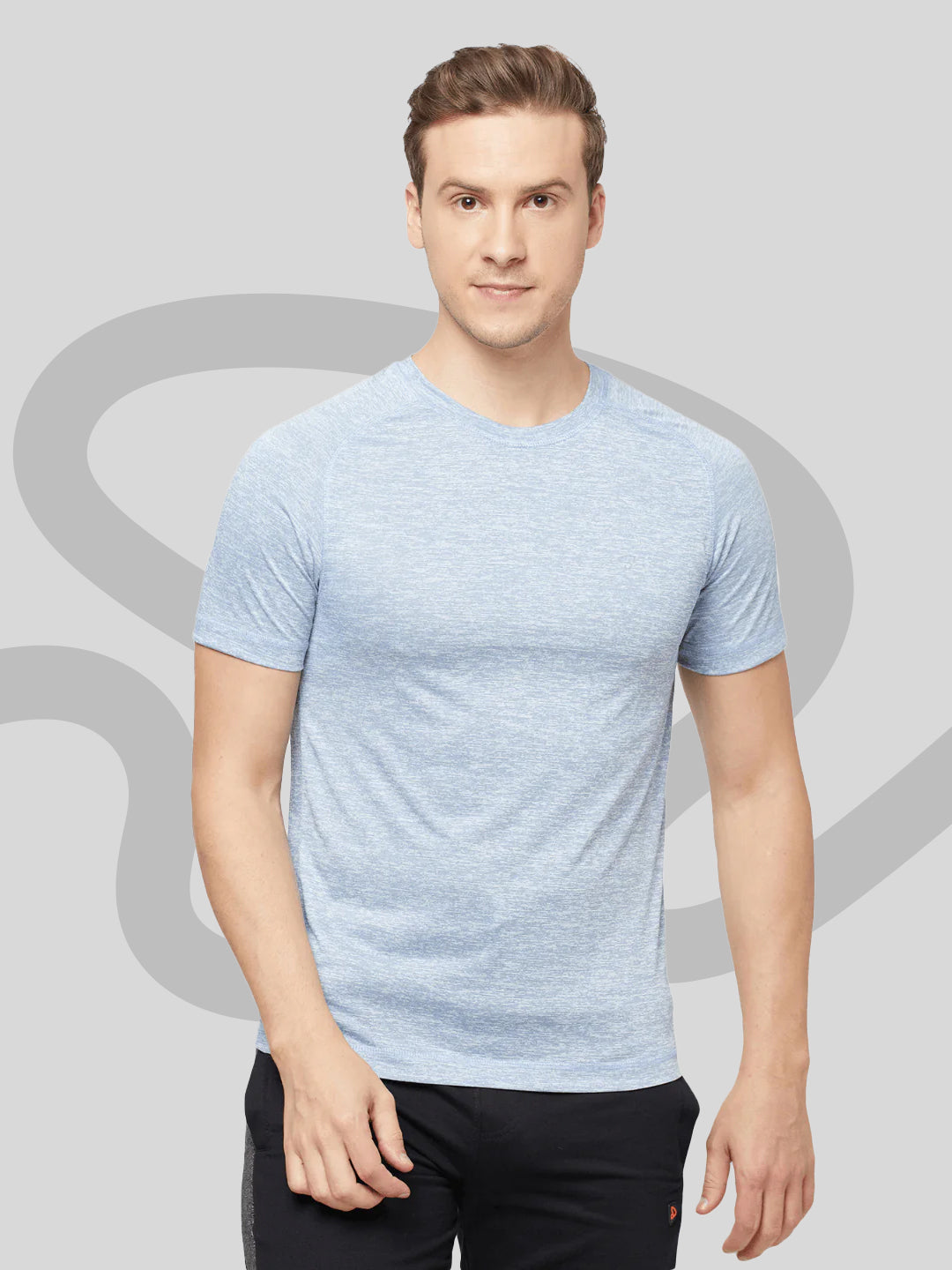 Sporto Men's Athletic Jersey Quick Dry T-Shirt - Blue Melange