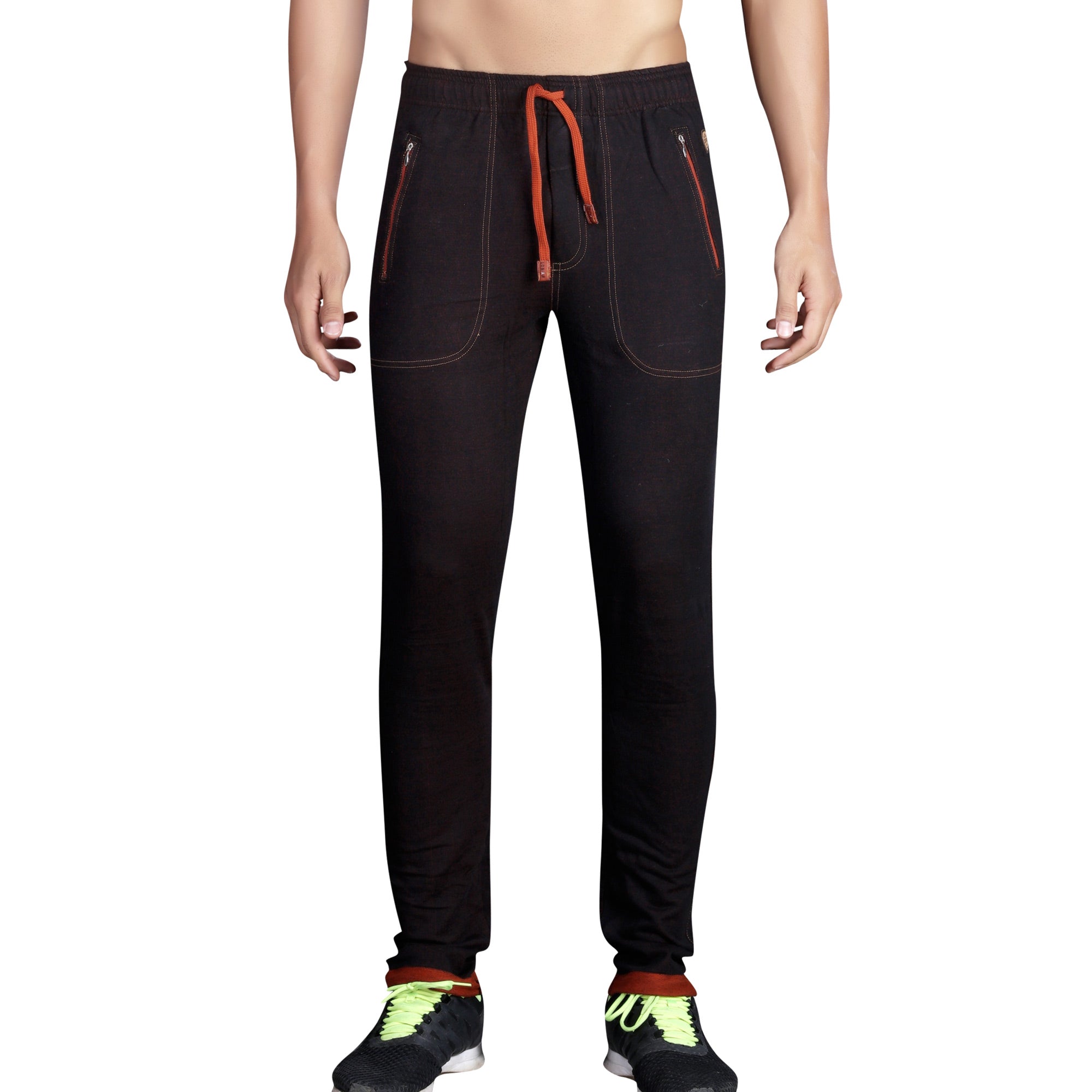 Zoiro Men's Cotton Track Pant - Black