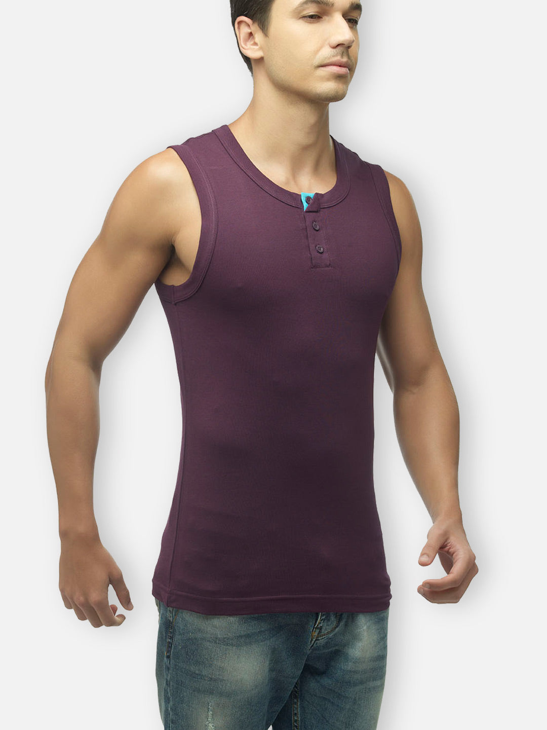 Zoiro Men's Cotton Solid Vest