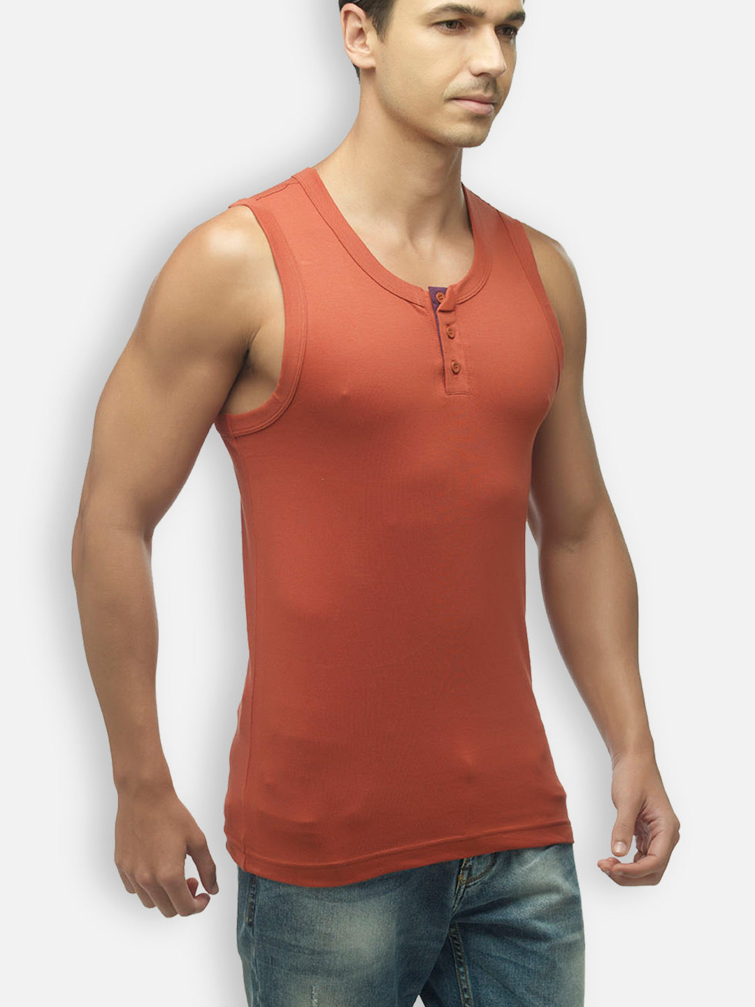 Zoiro Men's Cotton Solid Vest