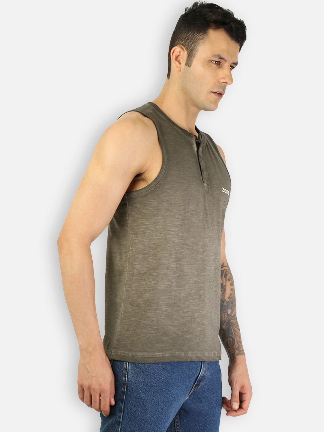 Zoiro Men's Cotton Solid Vest